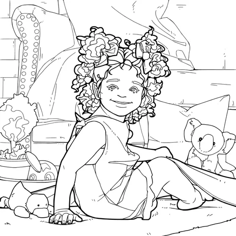 Little girl playing on the floor
