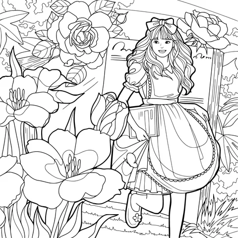 Girl among the Flowers