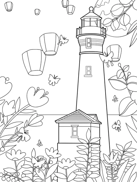 Dreamy Night Scene by the Lighthouse