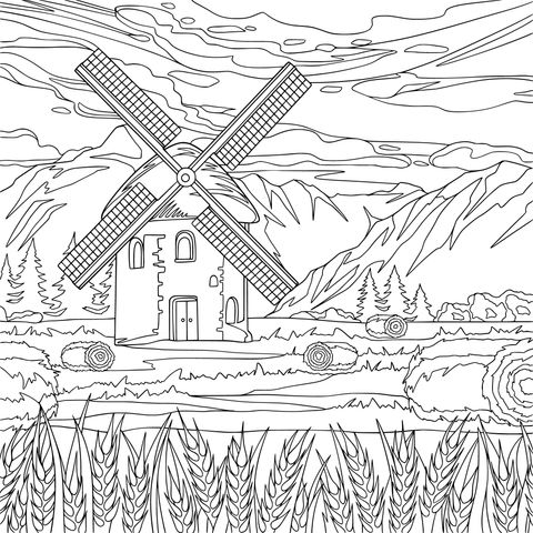 Rural Windmill Landscape