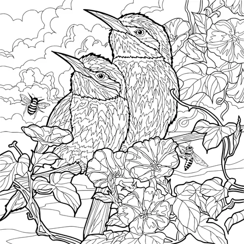 Birds in the Flower丛