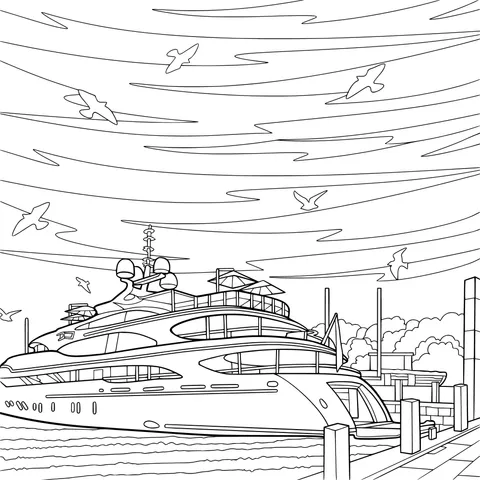 Luxury Yacht at Sunset