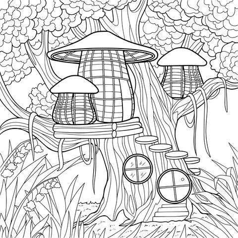 木の上の妖精の小屋
