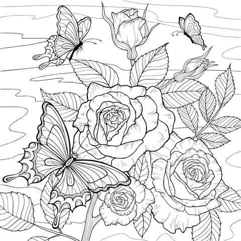 Roses and Butterflies