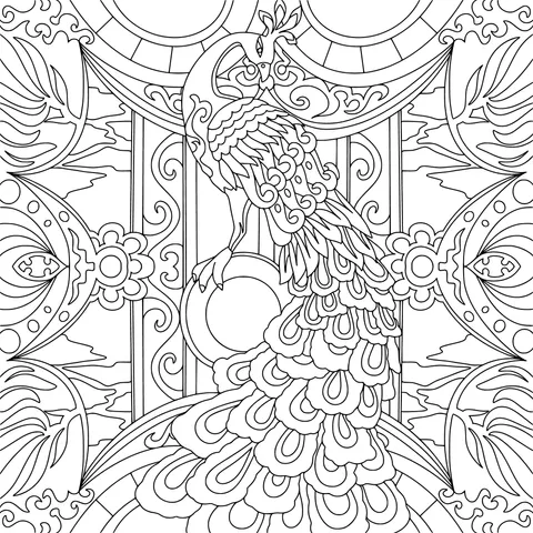 Colorful Peacock Decorative Pattern