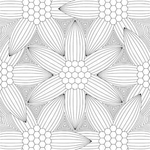 Patrón geométrico floral colorido