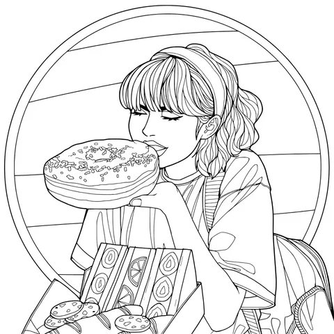 Girl Enjoying a Donut