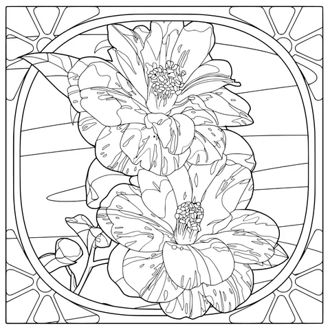 Stained - glass style floral pattern