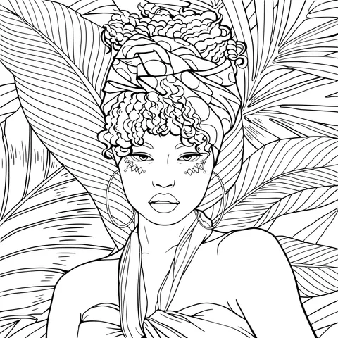 Fashionable Woman with a Head - wrap