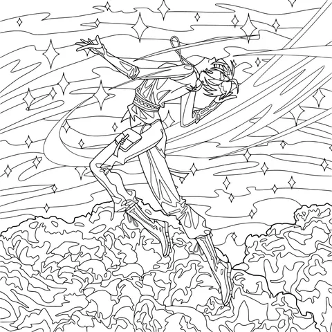 Trendy Girl Dancing in the Air