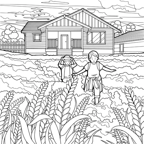 Children Returning Home in the Field