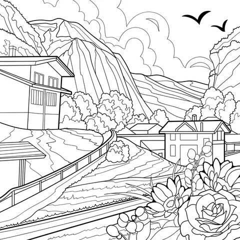 Beautiful Village in the Mountains