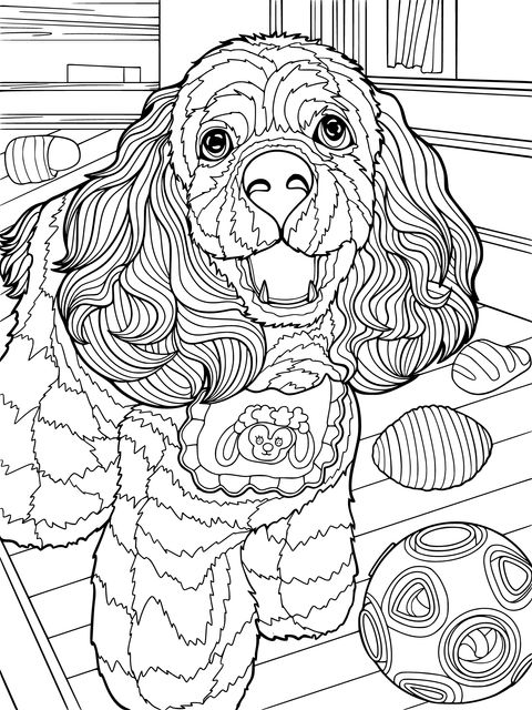 可愛いカール毛の子犬