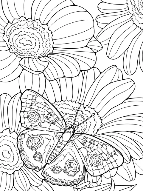 Butterfly and Sunflowers