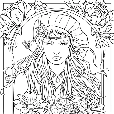 Girl Adorned with Flowers