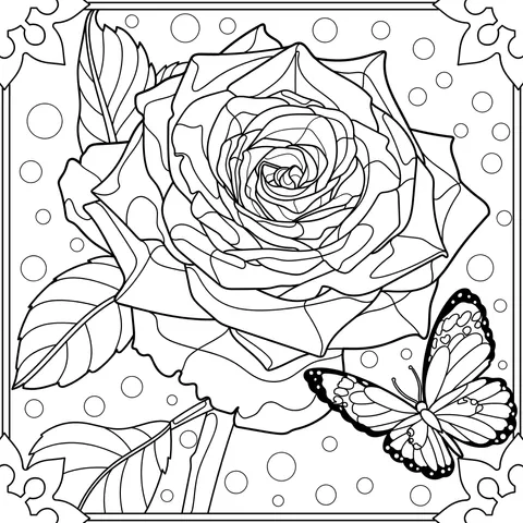 Rose and Butterfly Illustration