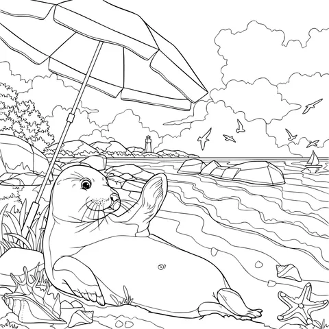 Seal Relaxing on the Beach