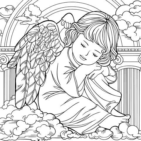 Angel Sleeping on Clouds