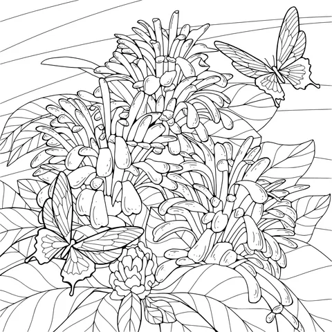 Butterflies Dancing Among Flowers
