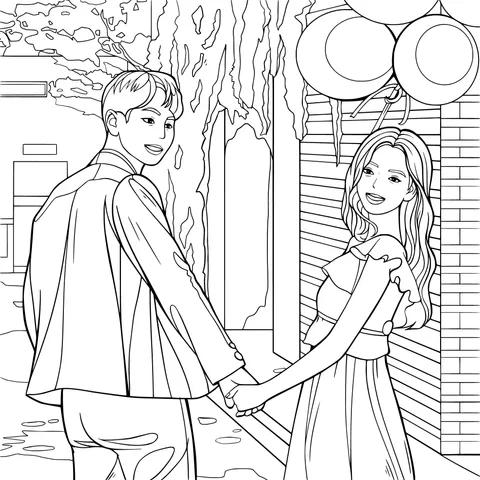 Sweet - hand - in - hand couple