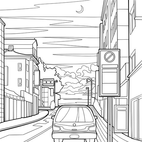 暮色中的街道