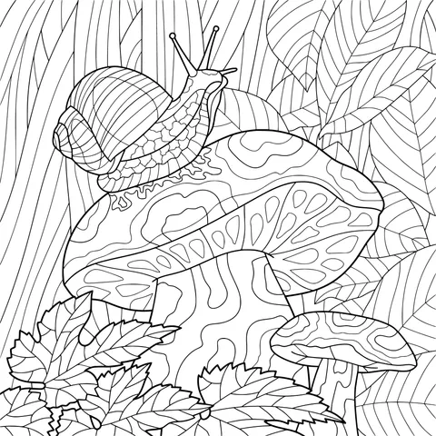 Snail and Mushrooms