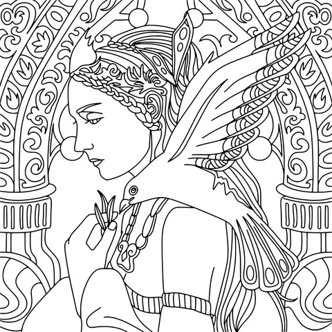 Dreamy Girl with a Pigeon
