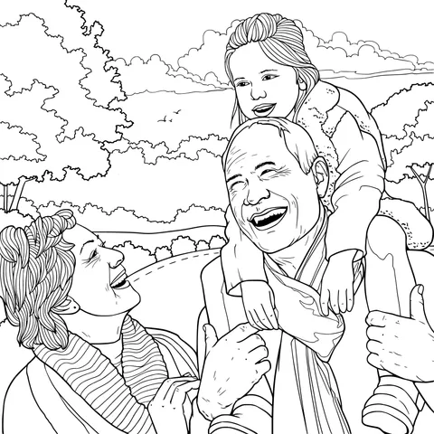 Happy family time in the park