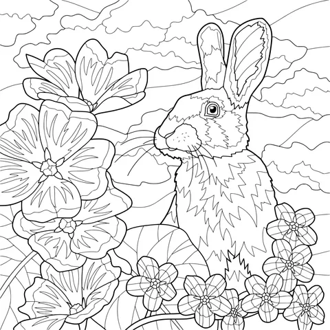 Rabbit in the Flower丛
