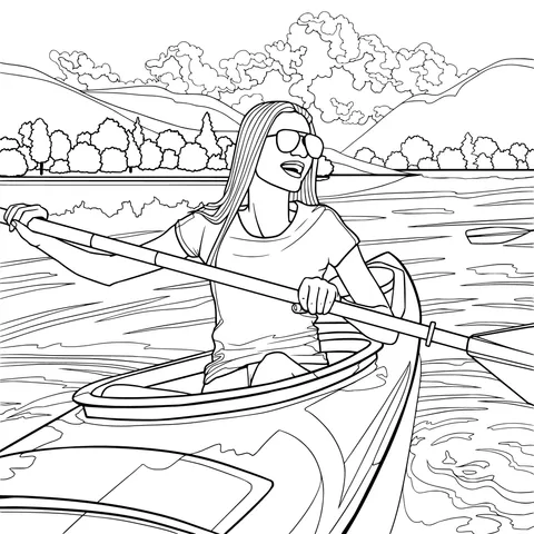 Woman kayaking