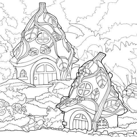 Fairy - tale cottages in the forest
