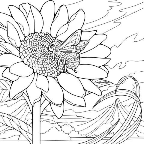 Bee on a Sunflower