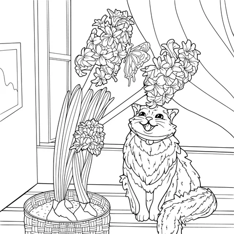 Cat and Hyacinth