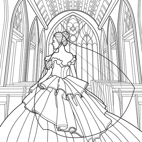 A lady in a gorgeous gown