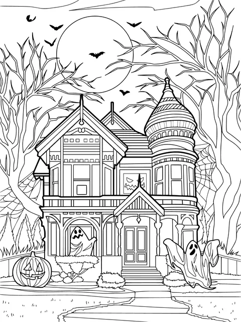 Halloween Haunted Mansion with Ghosts