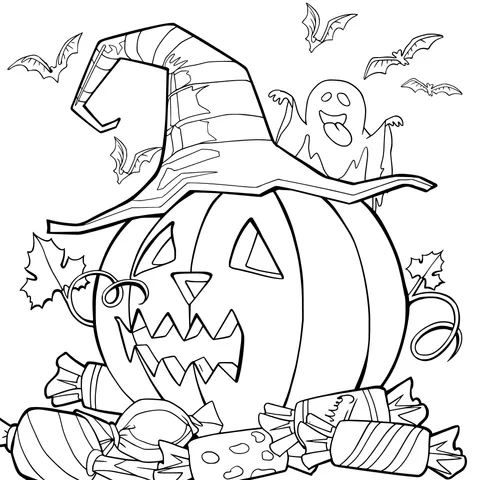 Halloween Pumpkin and Ghost