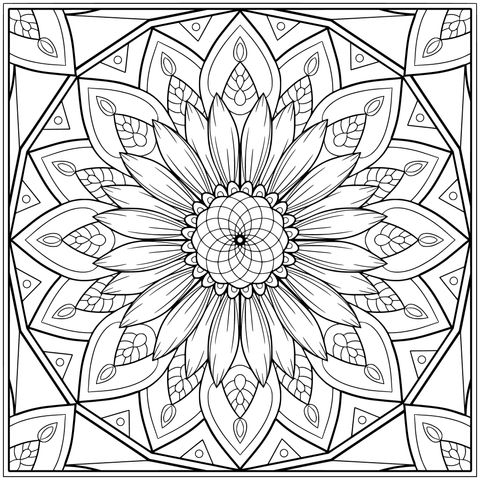 Patrón de mandala floral multicolor