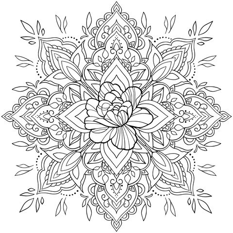 Patrón Mandala Floral Colorido