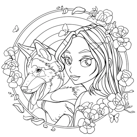 A Girl and Her Dog in Sweet Company