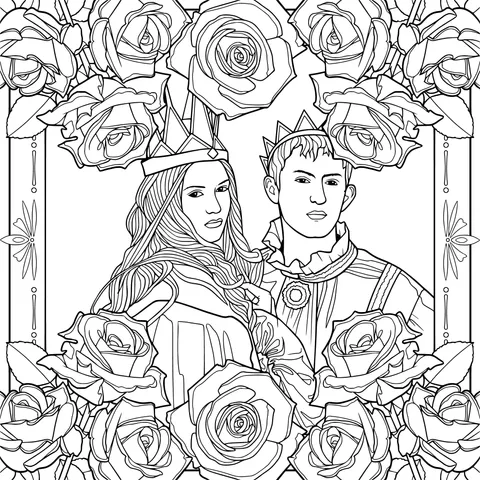 King and Queen Surrounded by Roses