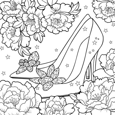 花に囲まれたハイヒール