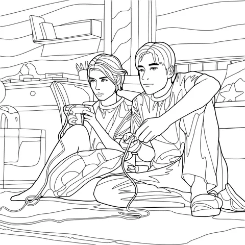 Couple playing games together