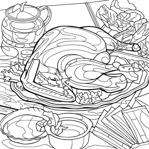 Una suntuosa fiesta de pavo asado
