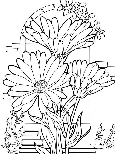 窓際の金盏花
