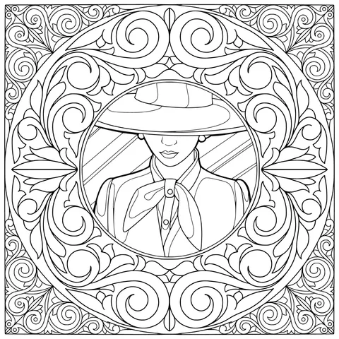 Vintage - style decorative portrait of a lady