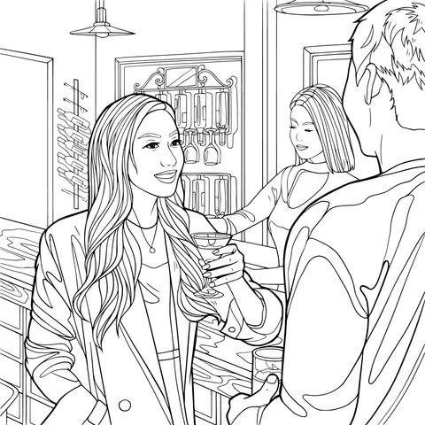 Conversation scene in a bar