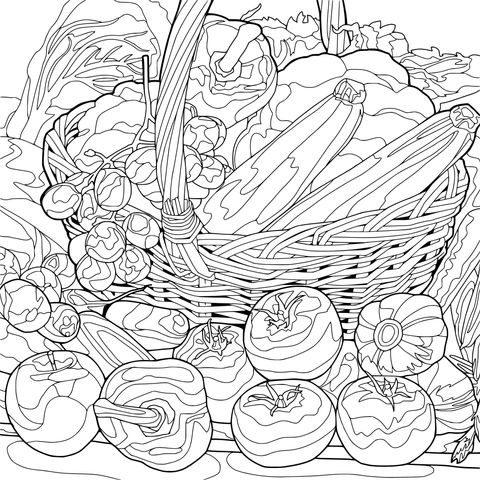 A Basket of Colorful Fruits and Vegetables