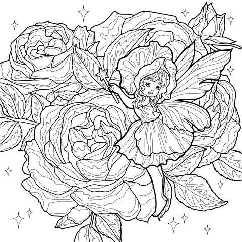 Little Fairy among the Roses