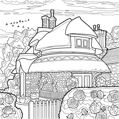 Casinha e jardim com estilo de fada