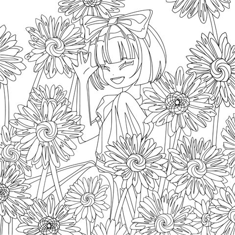 花の中の女の子